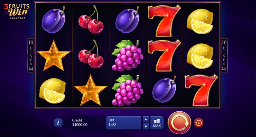 3 Fruits Win 10 Lines Slot Gameplay