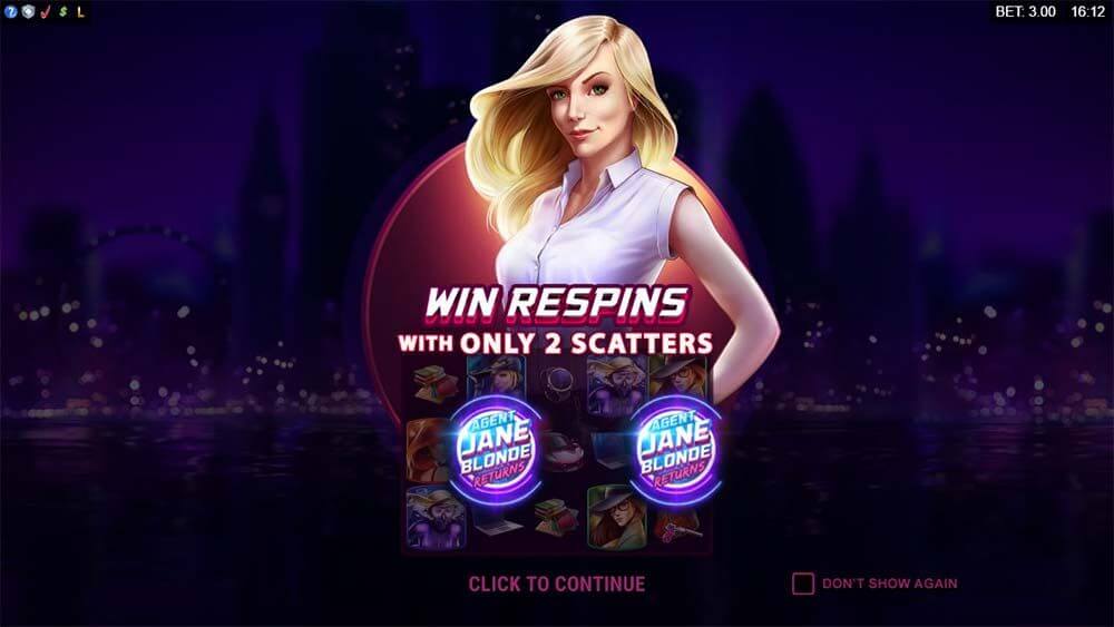 Agent Jane Blonde Returns Slot Bonus