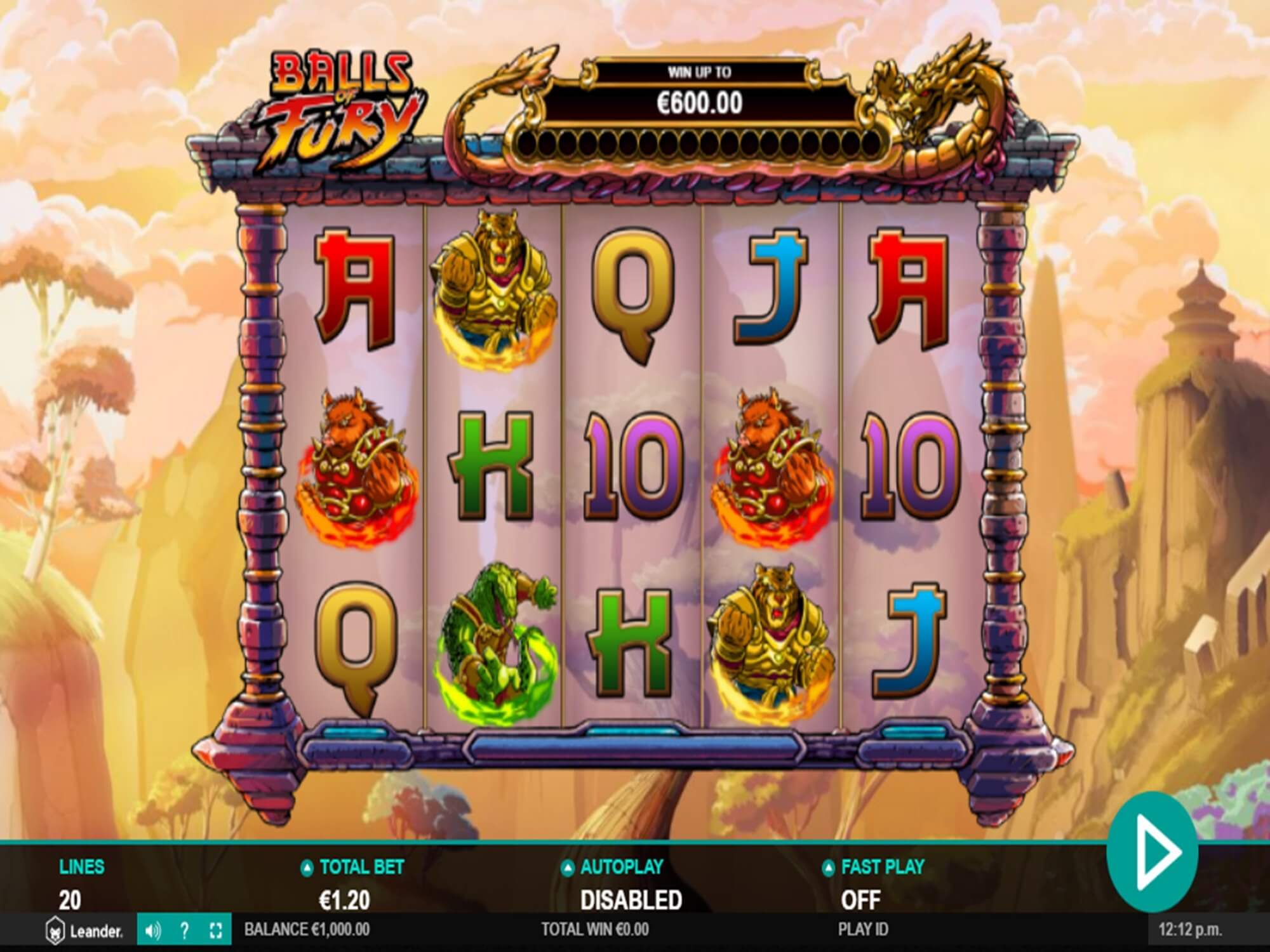 Balls of Fury slot by Leander Games