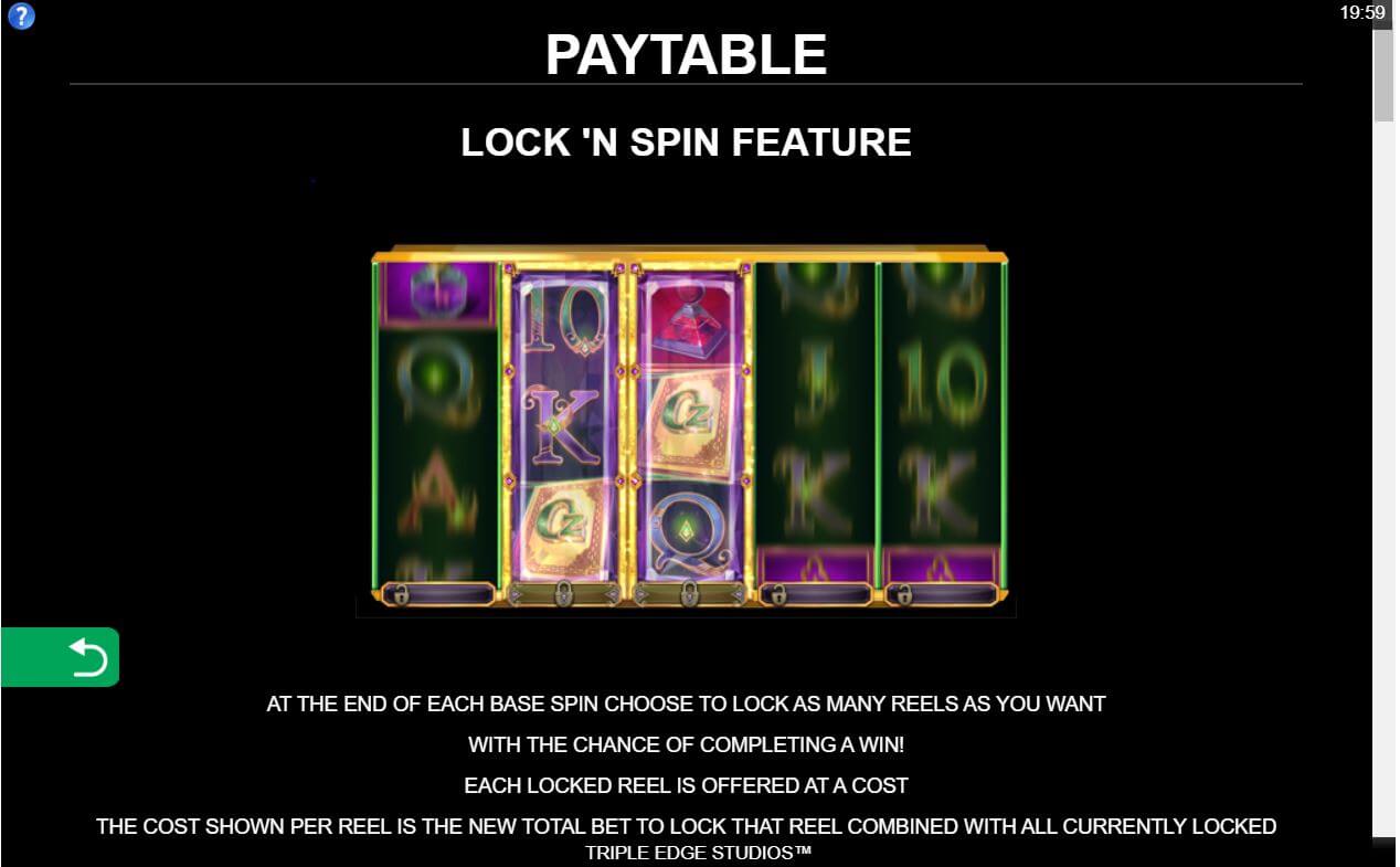 Book of Oz Lock N Spin Bonus