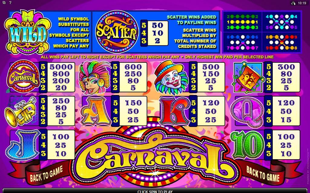 Carnaval Slot Bonus
