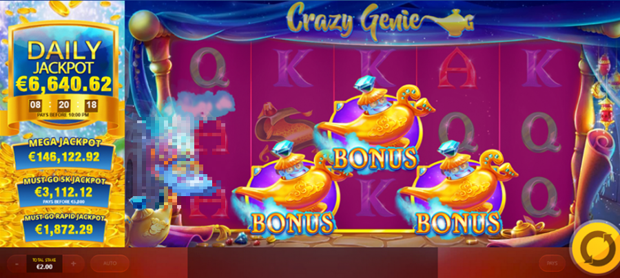 Crazy Genie Slot Wins