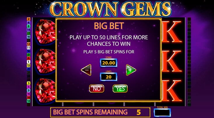 Crown Gems Slot big bet