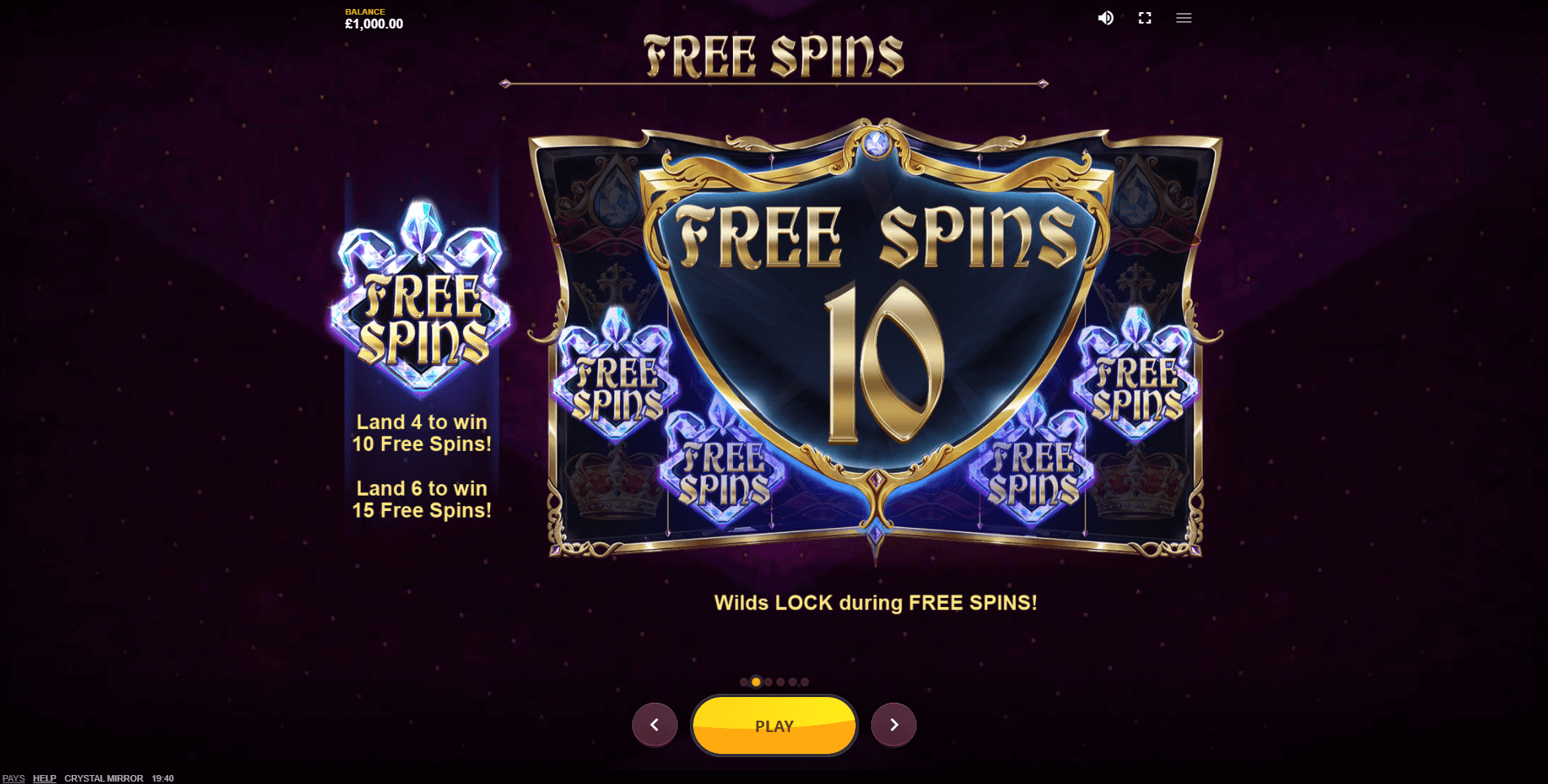 Crystal Mirror Slot Free Spins