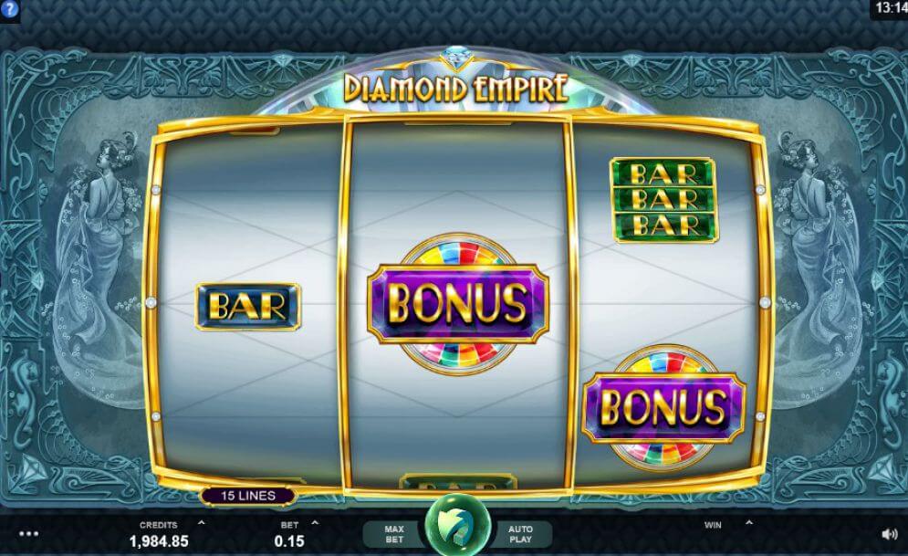 Diamond Empire Slot - See the Bonus Wheel Trigger!