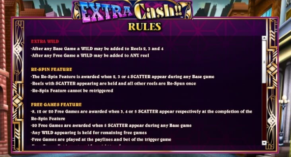 Extra Cash Slot Bonuses