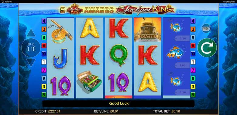 Fishin Frenzy Jackpot King Slot Gameplay
