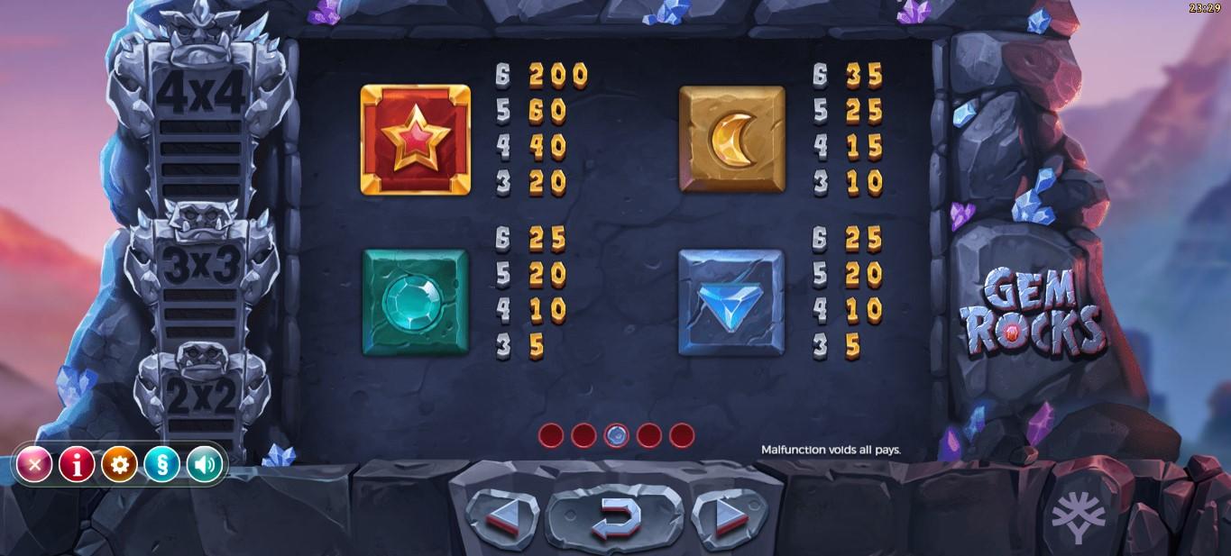 Gem Rocks Slot Symbols