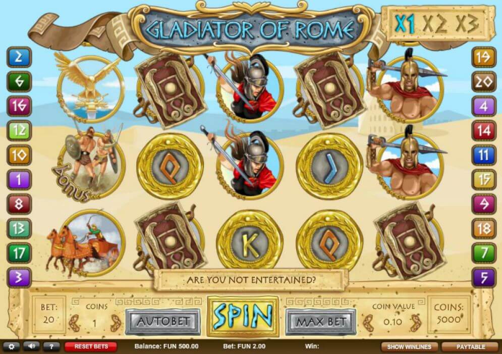 Gladiator or Rome Slot Gameplay