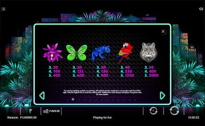 Neon Jungle Slot Bonus