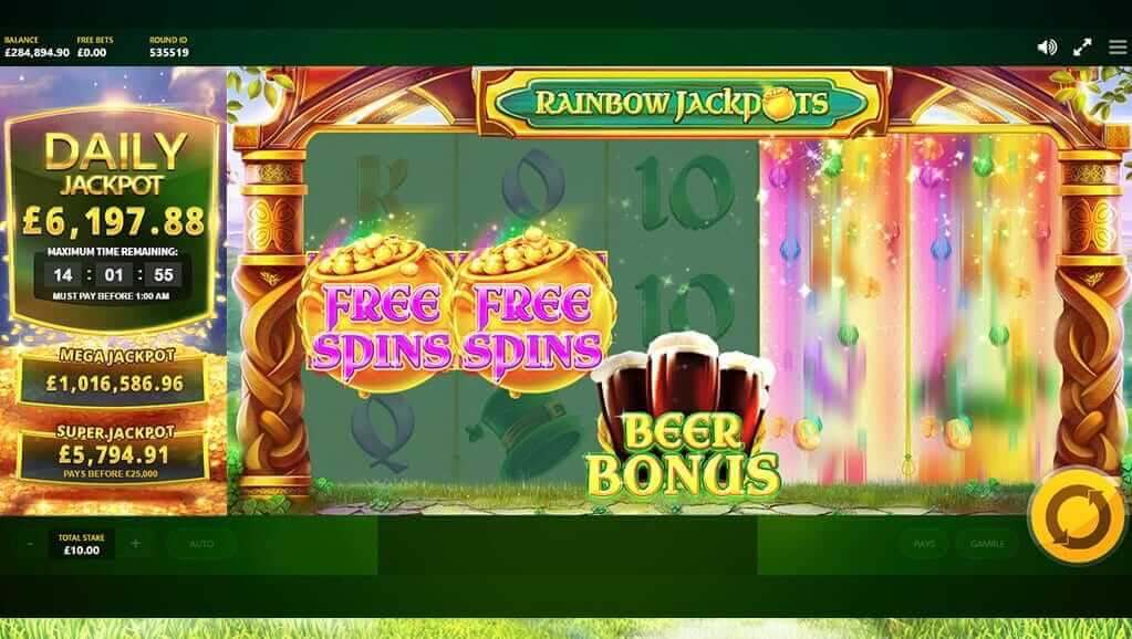 Rainbow Jackpots Slot Gameplay