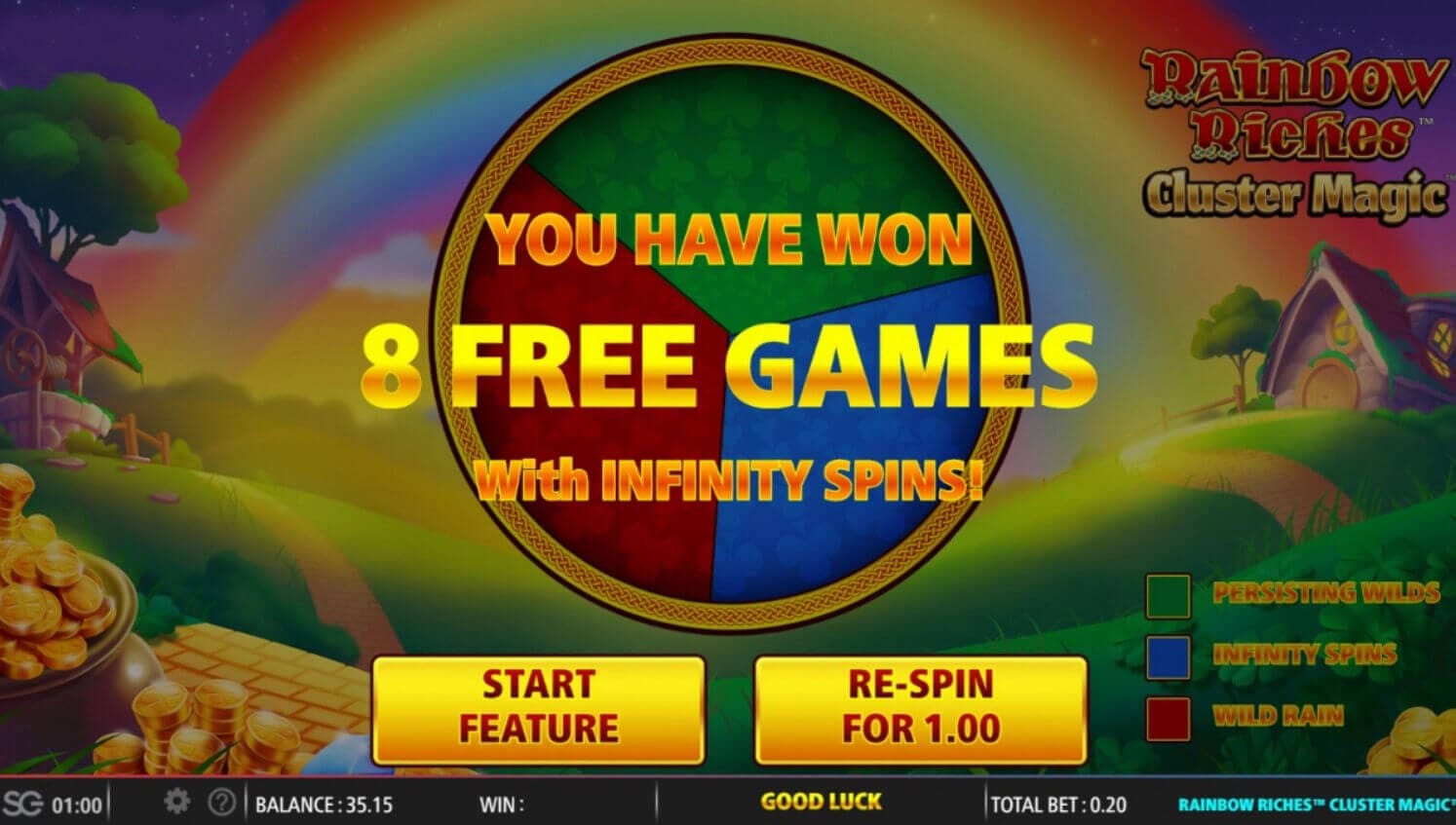 Rainbow Riches Cluster Magic Slot Bonus