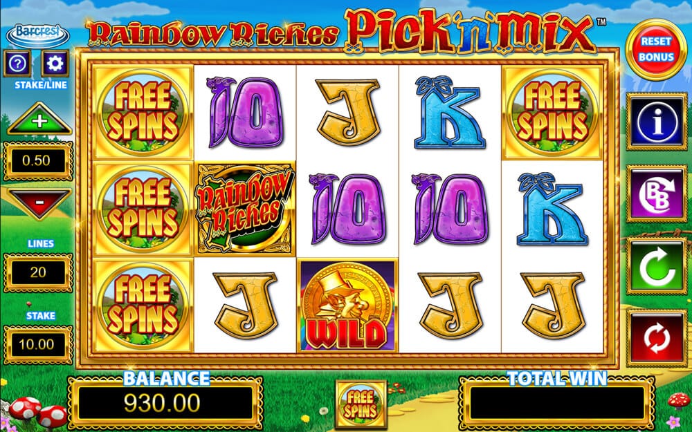 Rainbow Riches Pick n Mix Slot Gameplay