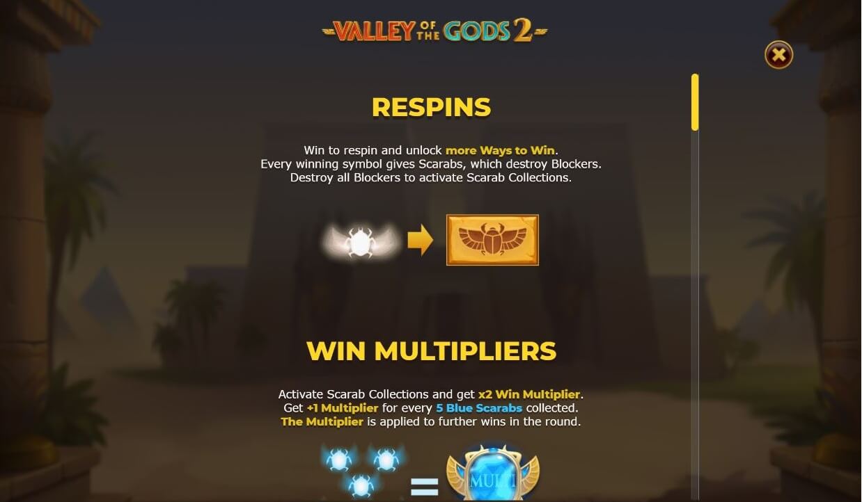 Valley of the Gods 2 Slot Respins