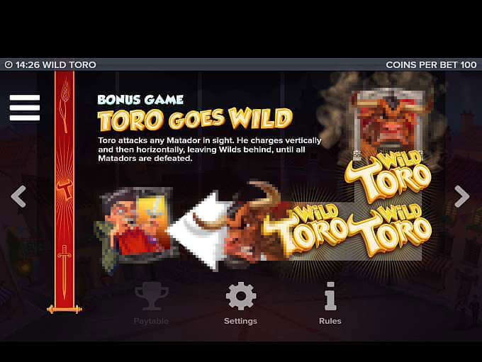 Wild Toro Slot Bonuses
