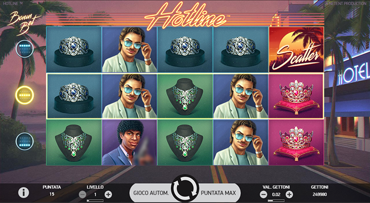 Hotline Slot Gameplay