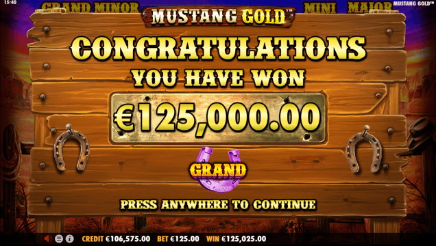 Mustang Gold Slot Big Win