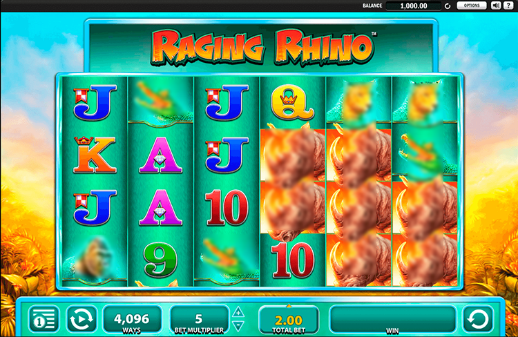 Raging Rhino Slots Reels