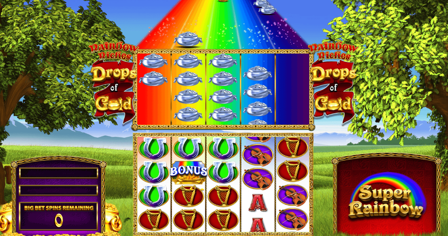 Rainbow Riches Drops of Gold Slot Gameplay