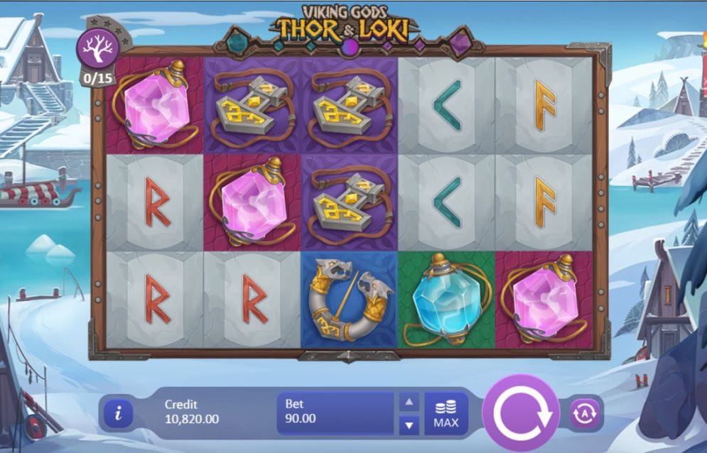 Viking Gods casino slots gameplay